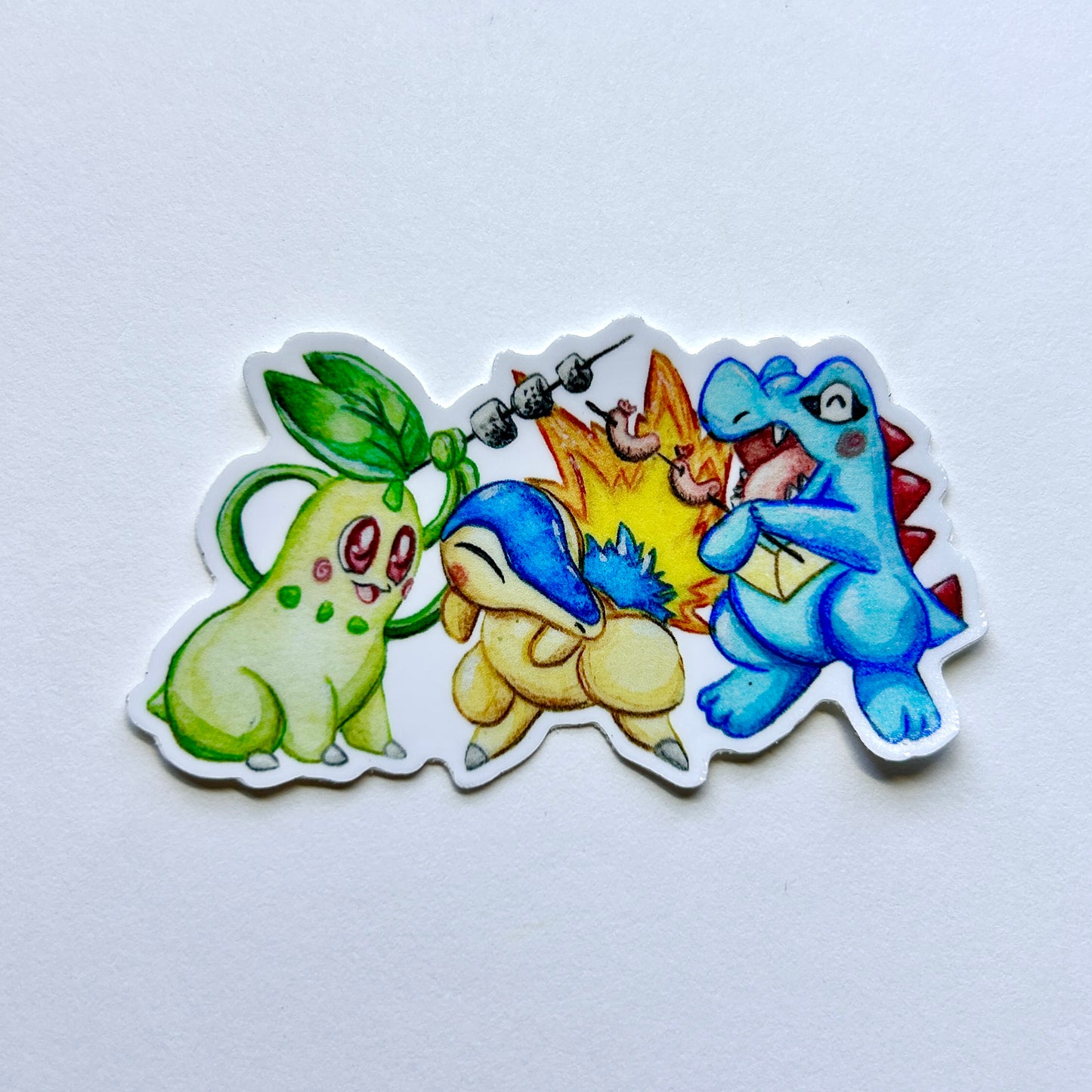 Cute Monster Campfire Sticker