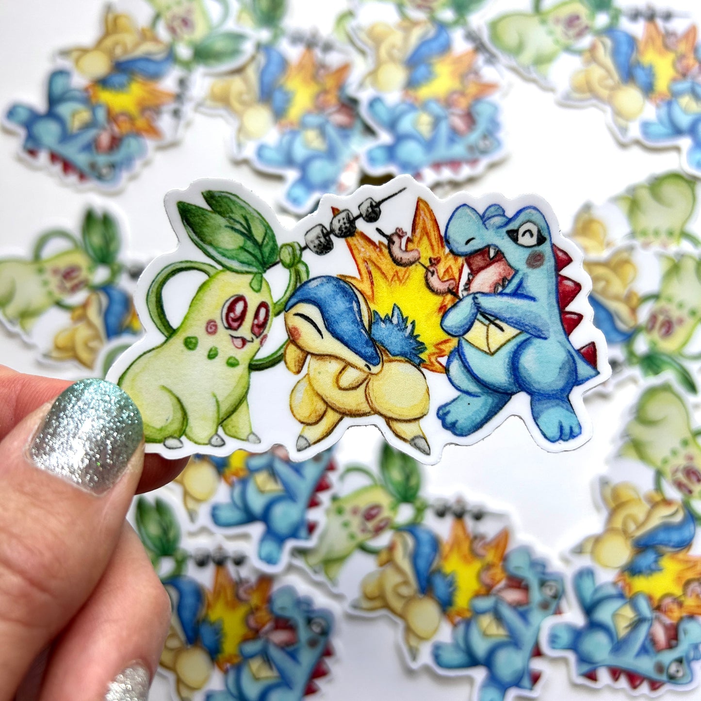 Cute Monster Campfire Sticker