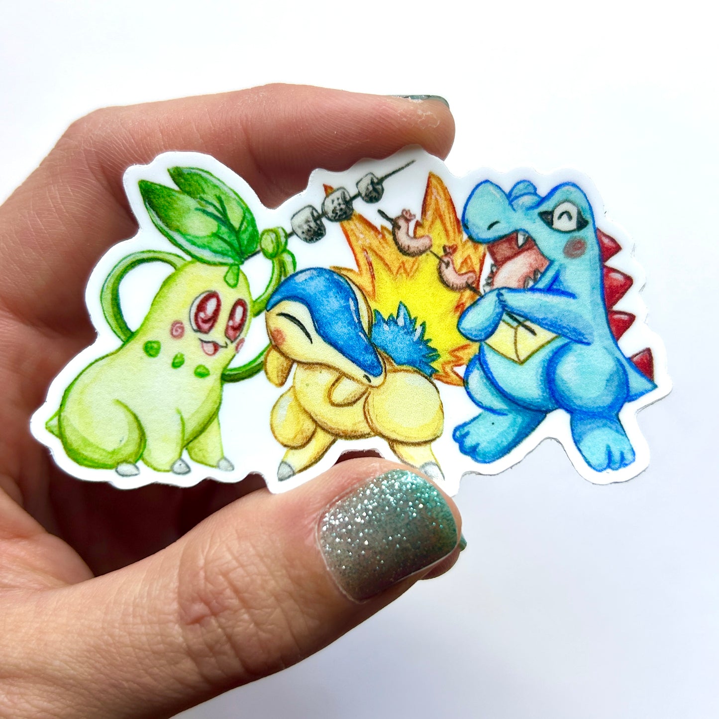 Cute Monster Campfire Sticker