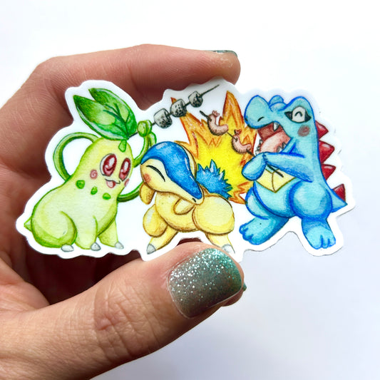 Cute Monster Campfire Sticker