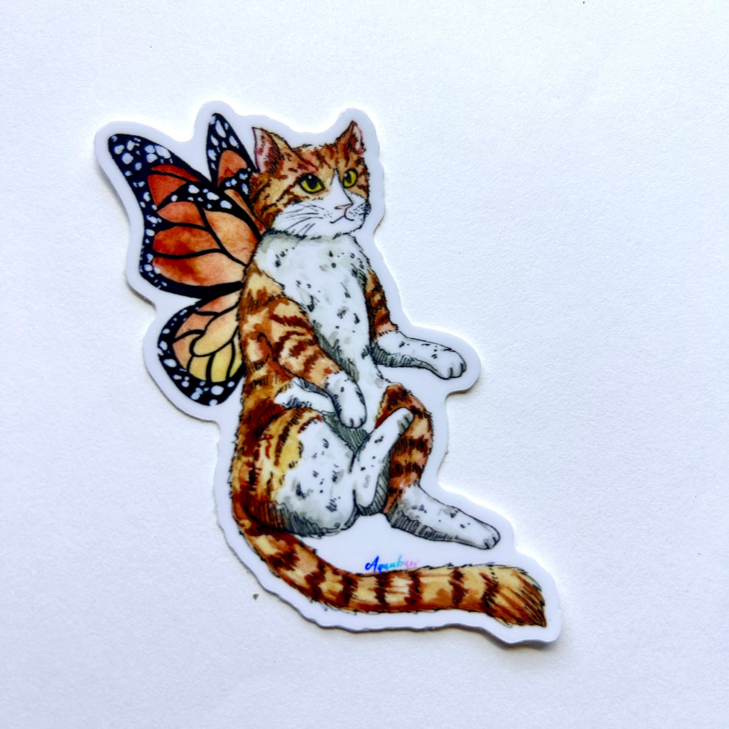 Orange Cat Fairy Sticker