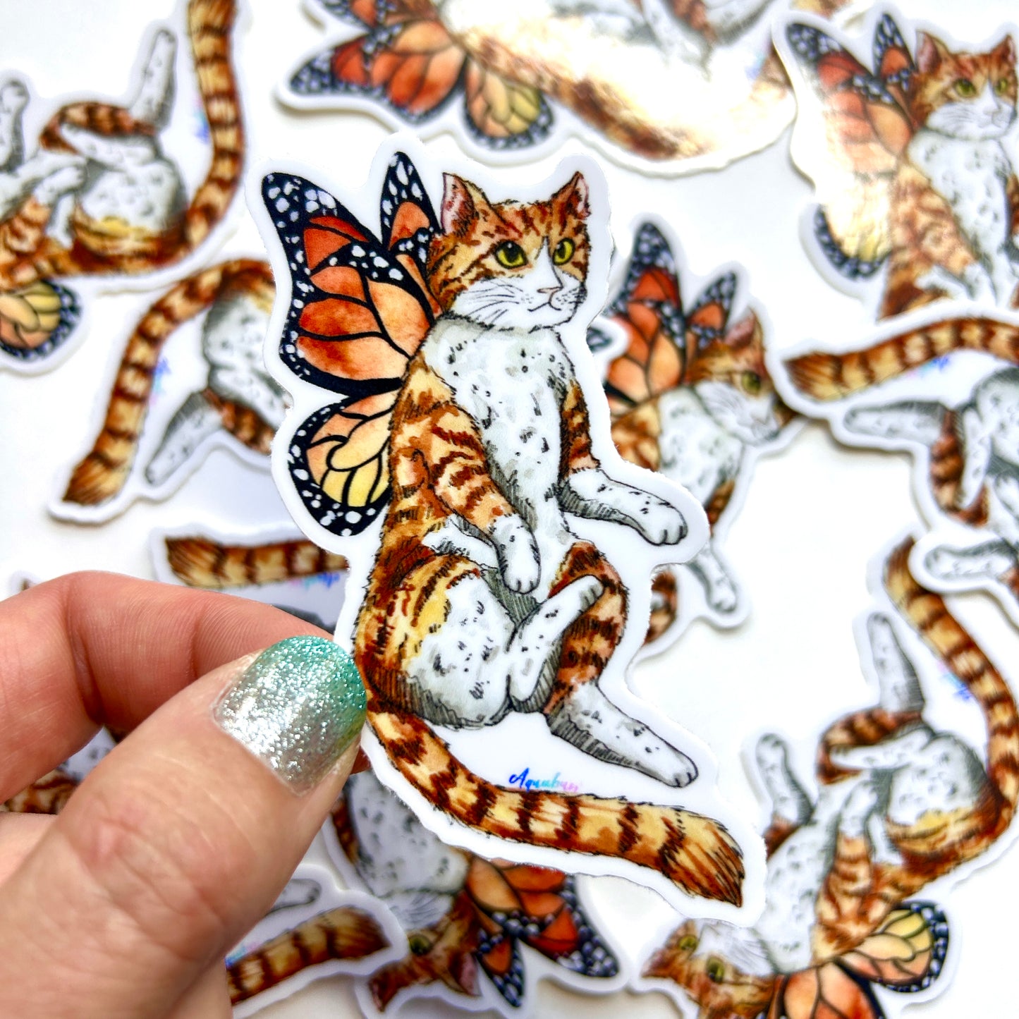 Orange Cat Fairy Sticker