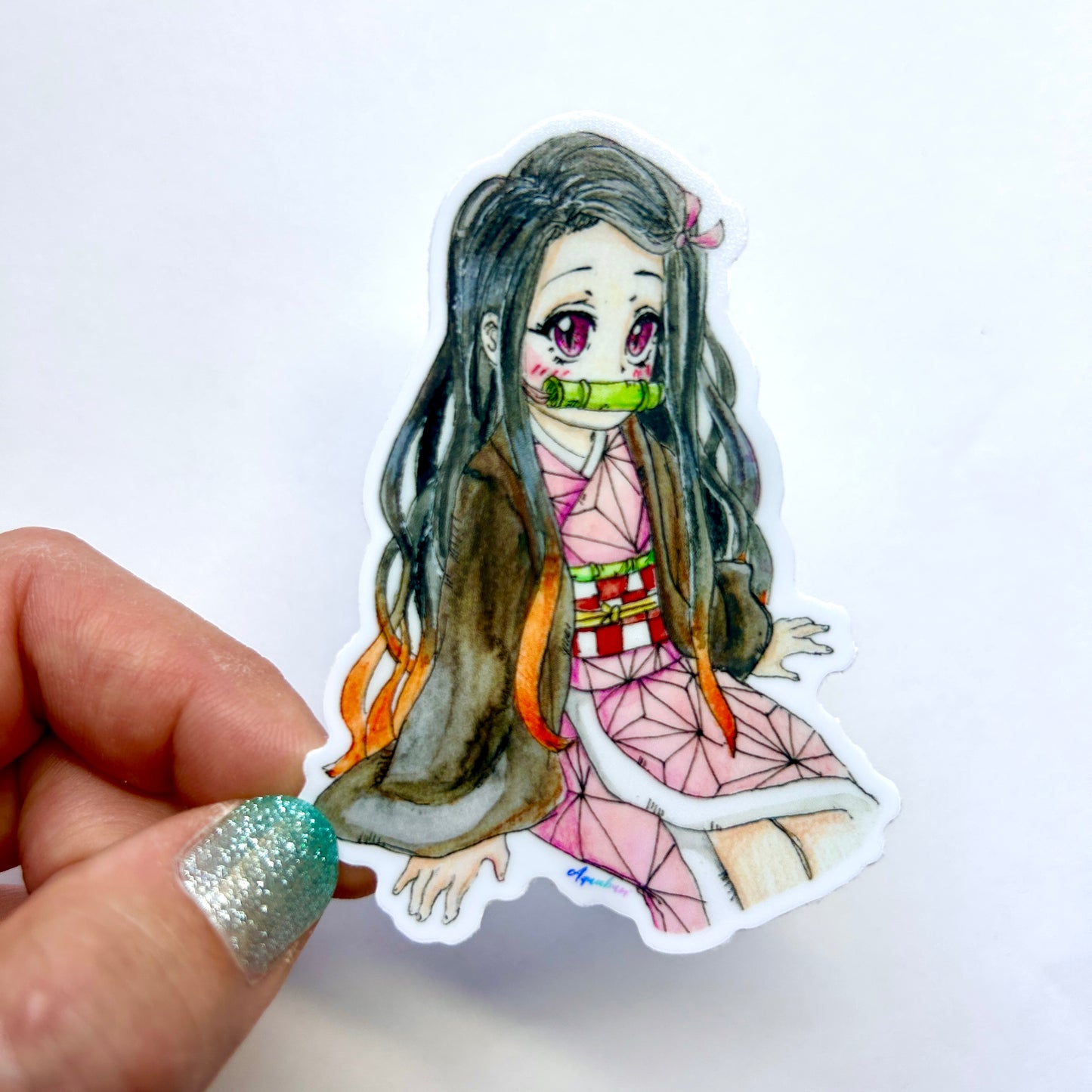 Pink Kimono Girl Sticker