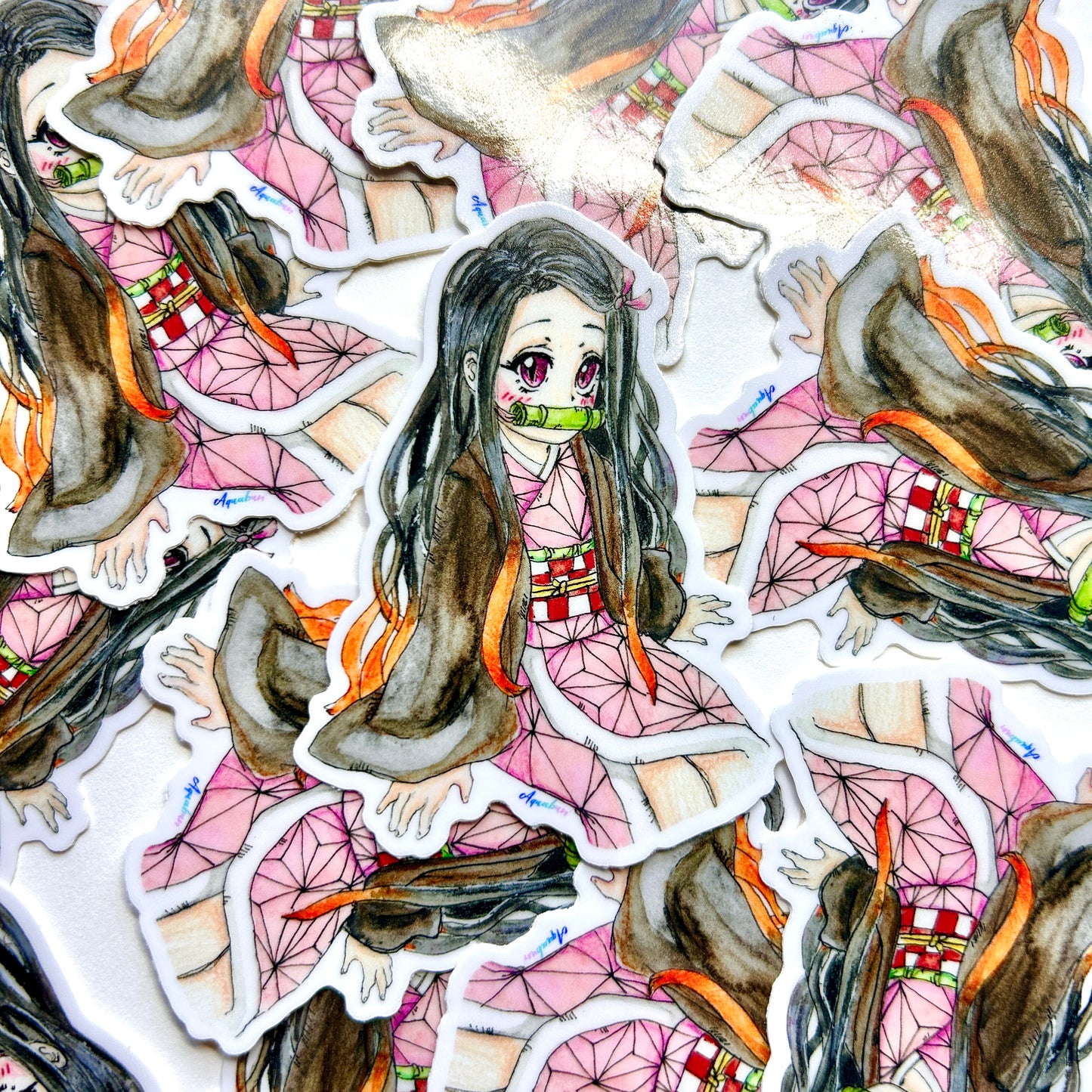 Pink Kimono Girl Sticker