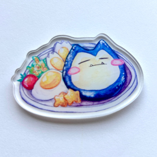 Blue Bear Bun Acrylic Magnet
