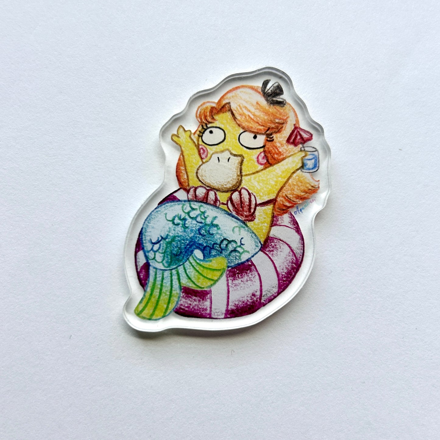 Psychic Duck Mermaid Acrylic Magnet