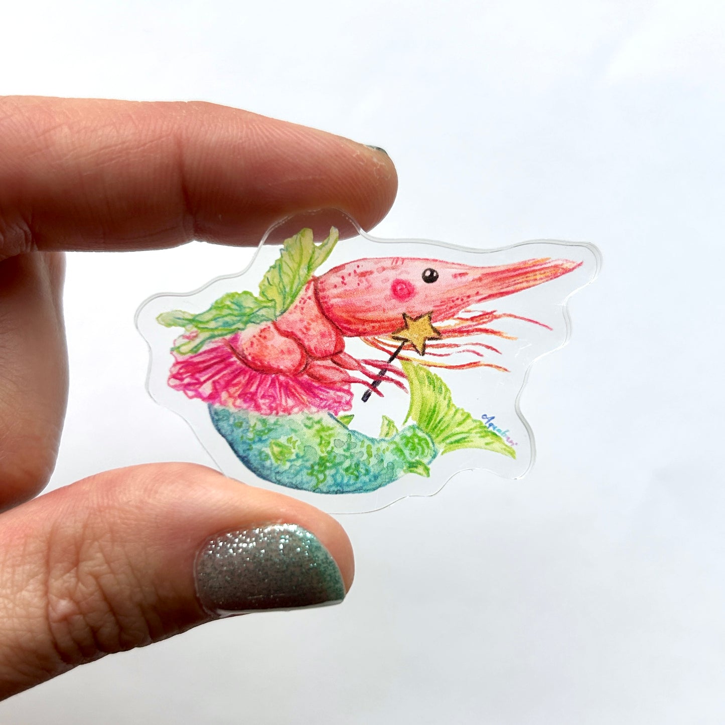 Shrimp Fairy Acrylic Pin