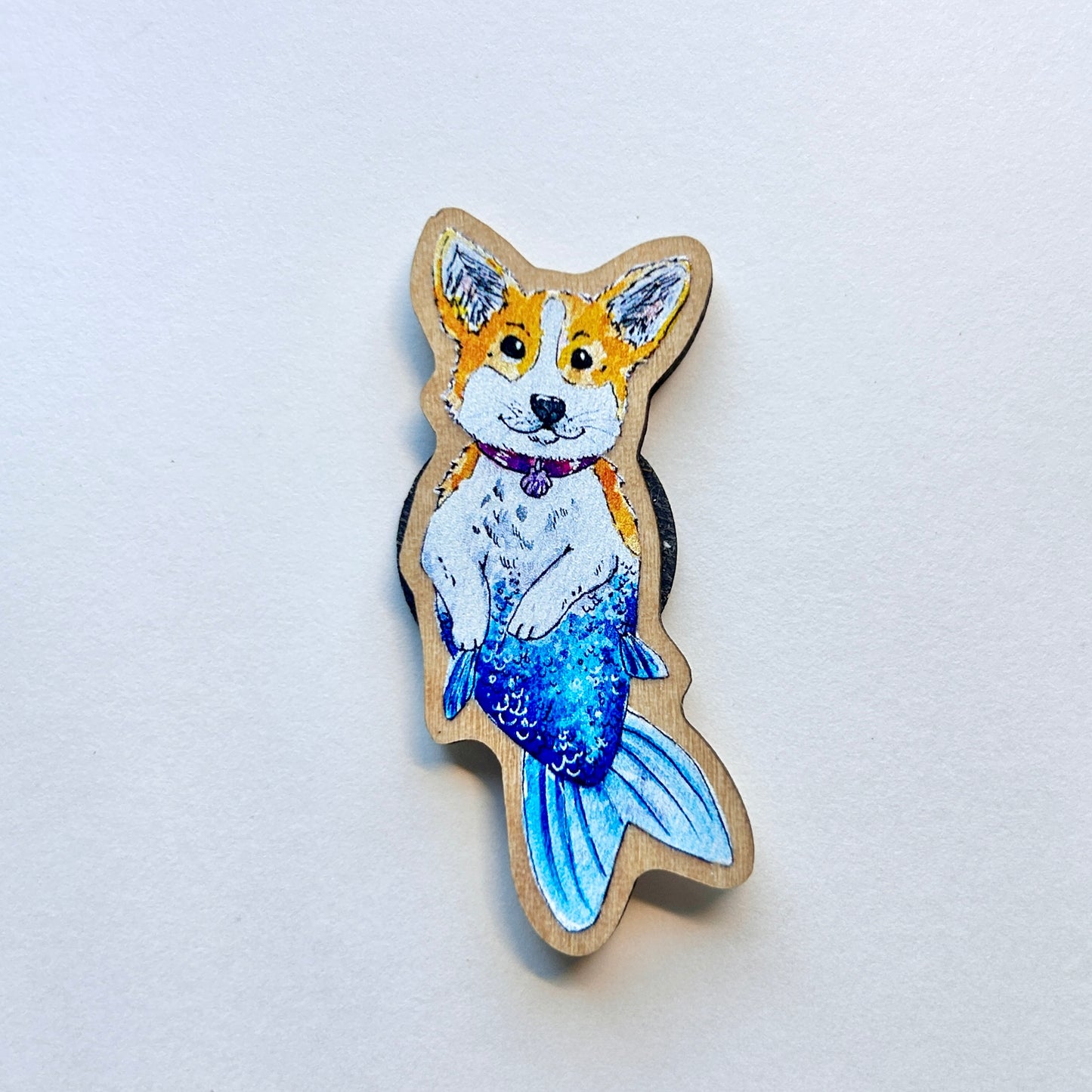 Corgi Mermaid Pin