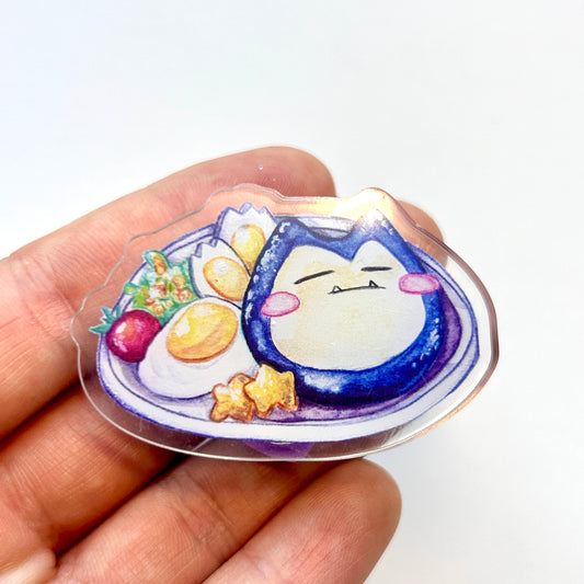 Blue Bear Bun Acrylic Pin