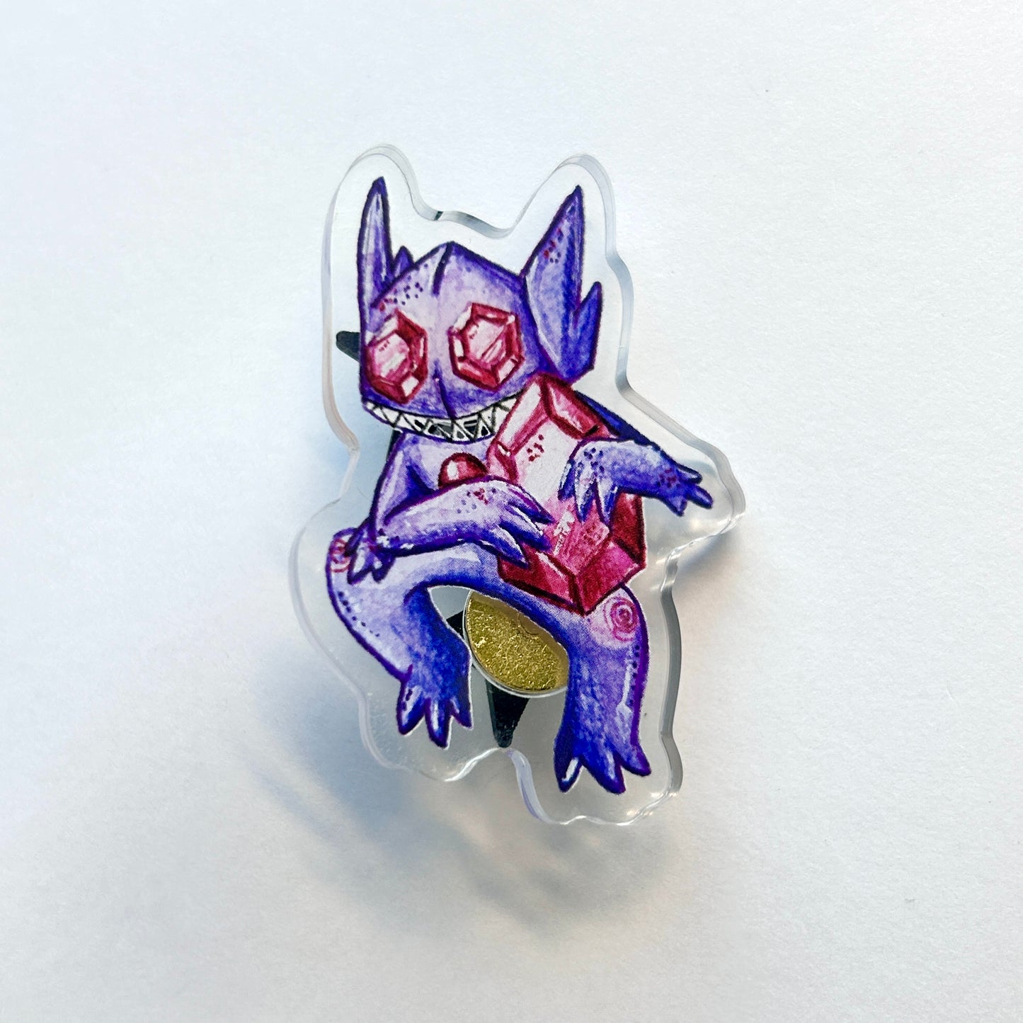 Purple Gem Goblin Acrylic Pin