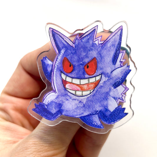 Mischievous Purple Ghost Acrylic Pin