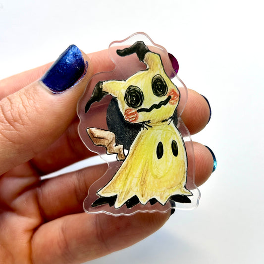 Costumed Yellow Ghost Acrylic Magnet