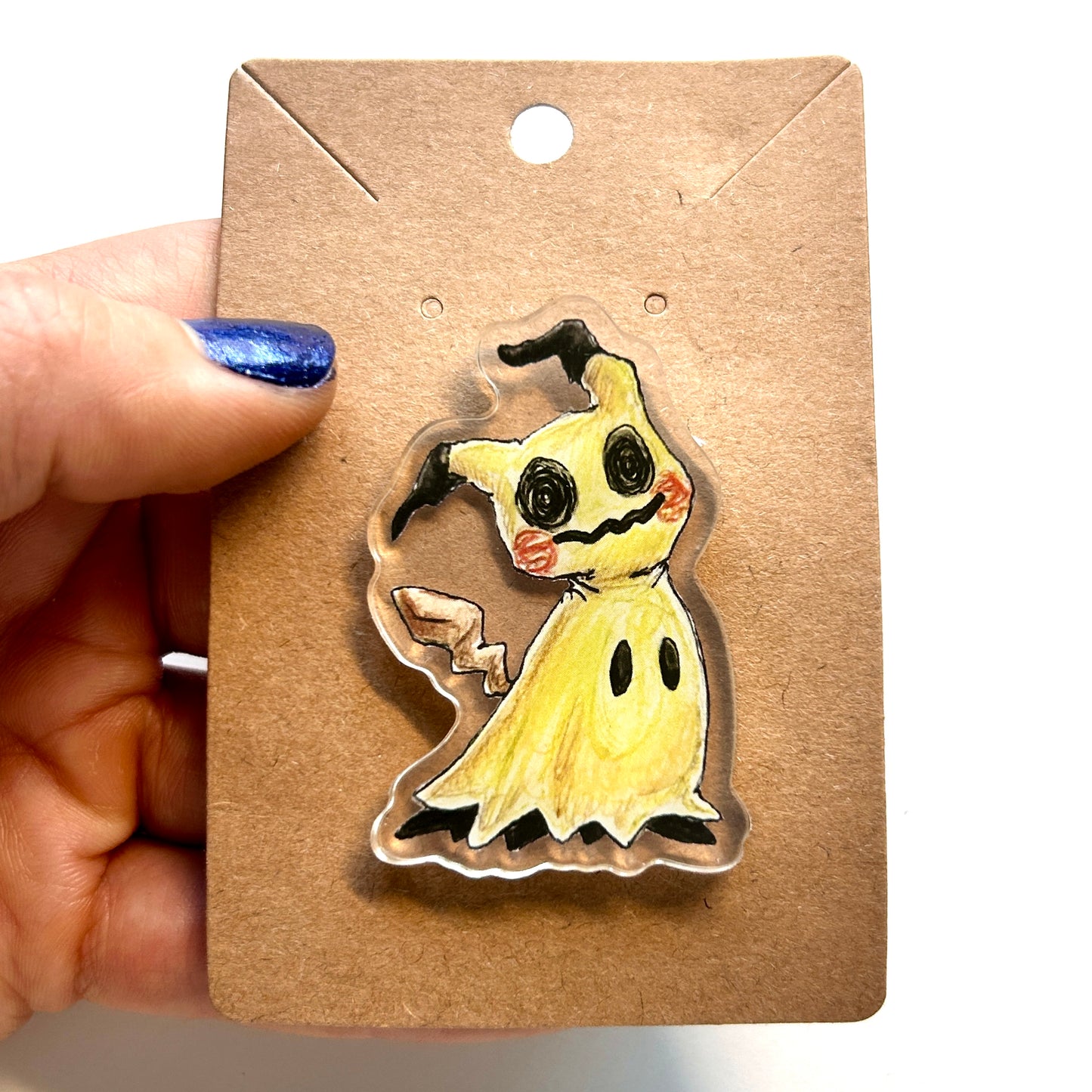 Costumed Yellow Ghost Acrylic Pin