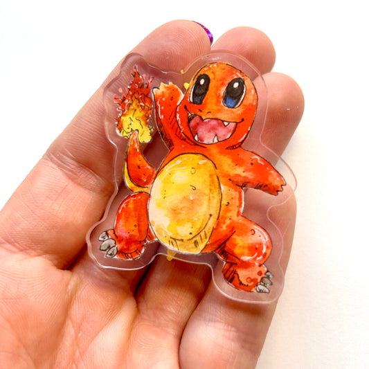 Orange Lizard Acrylic Magnet
