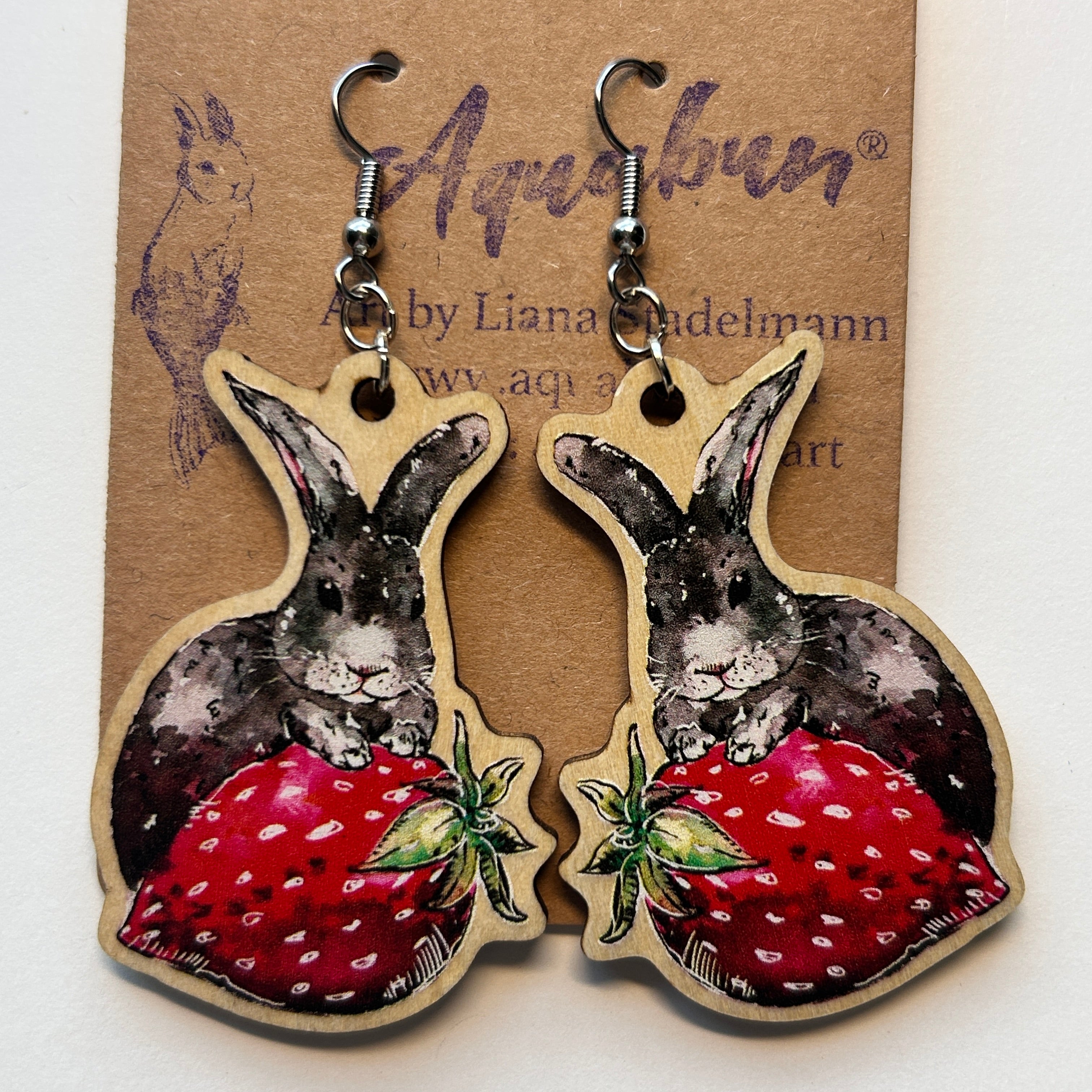 Strawberry Bunny Earrings – Aquabun