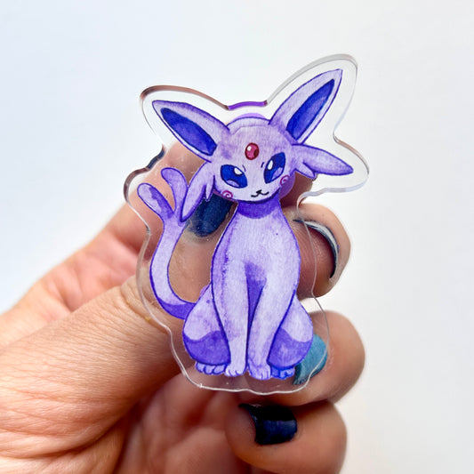 Purple Psychic Kitty Acrylic Pin