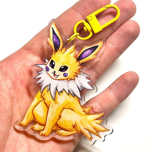 Yellow Electric Kitty Keychain