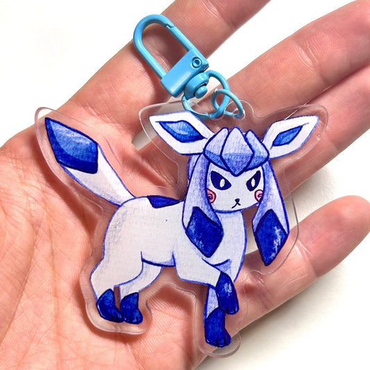 Blue Ice Kitty Keychain
