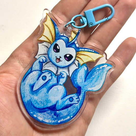 Aqua Water Kitty Keychain