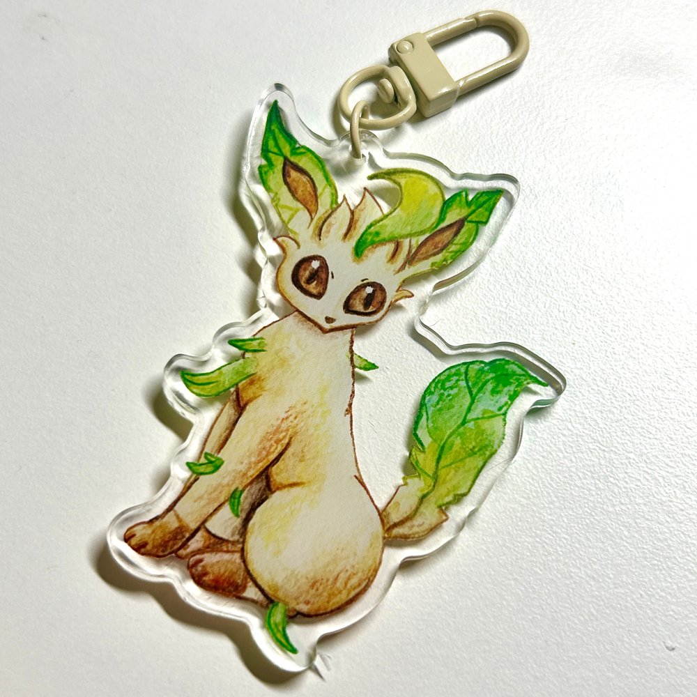 Green Grass Kitty Keychain