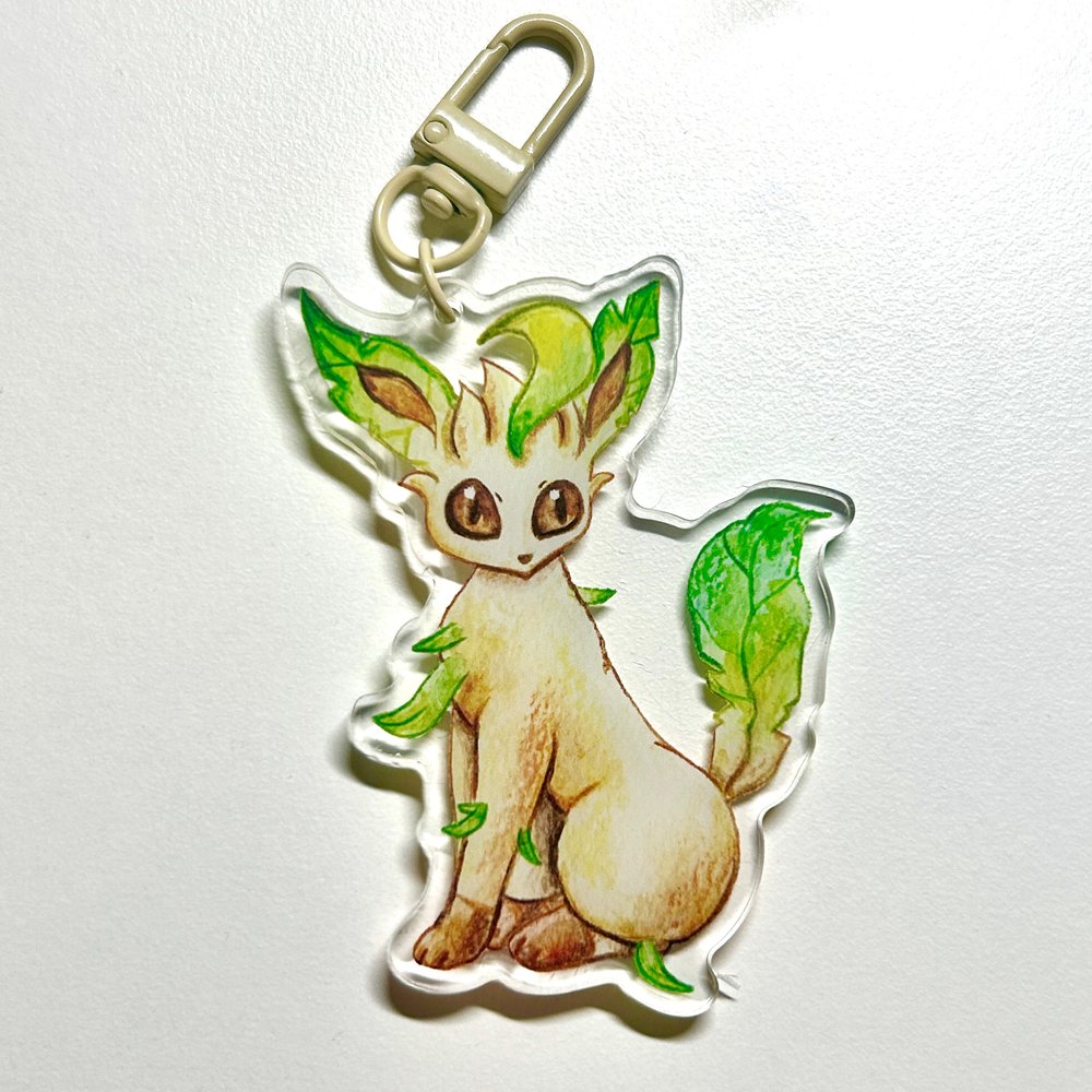 Green Grass Kitty Keychain