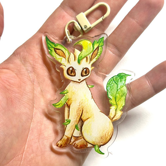 Green Grass Kitty Keychain