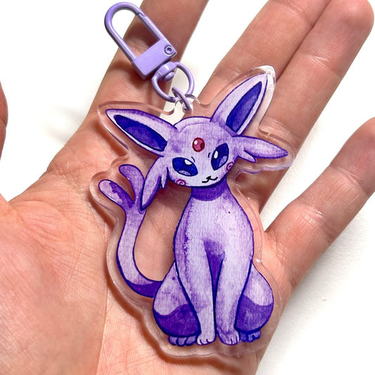 Purple Psychic Kitty Keychain