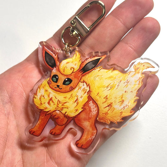 Orange Fire Kitty Keychain