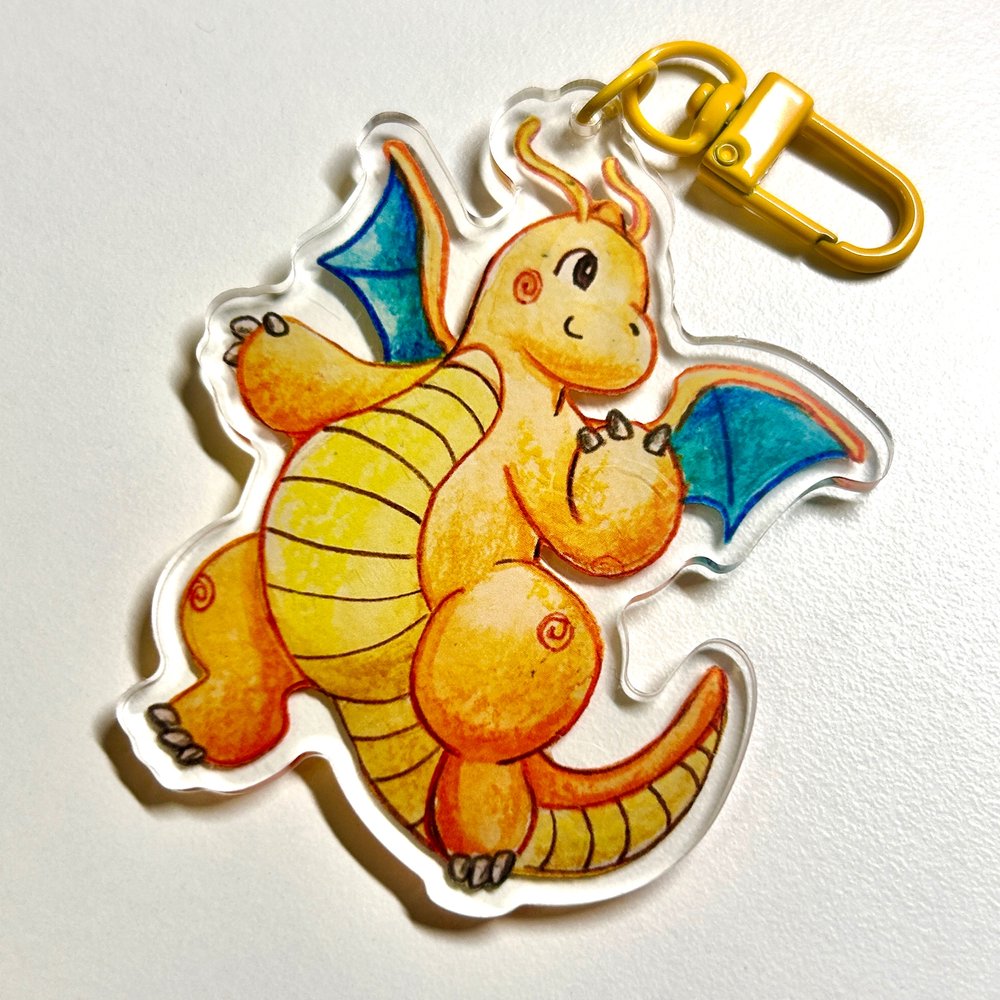 Orange Flying Dragon Keychain