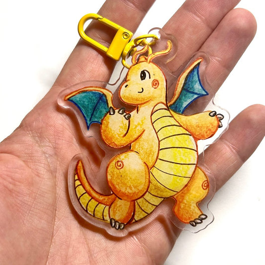 Orange Flying Dragon Keychain