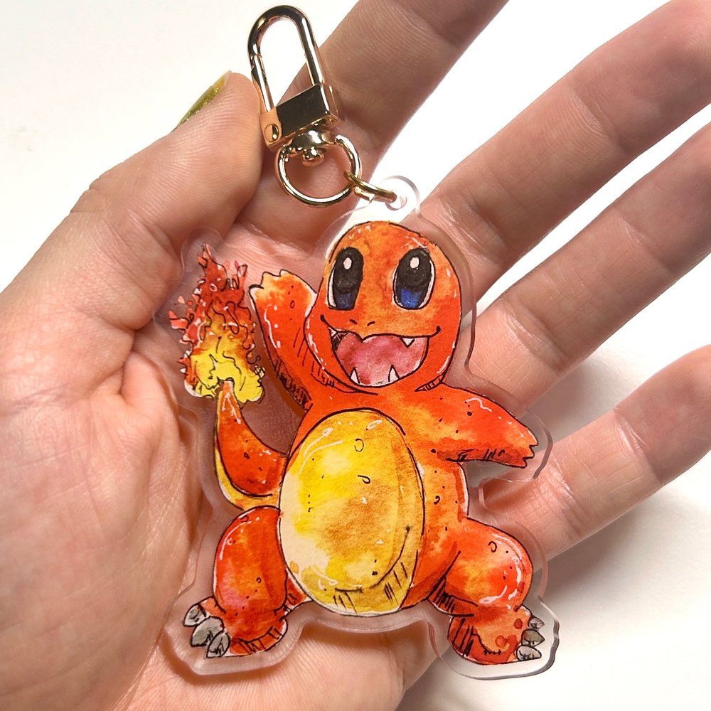 Orange Lizard Keychain