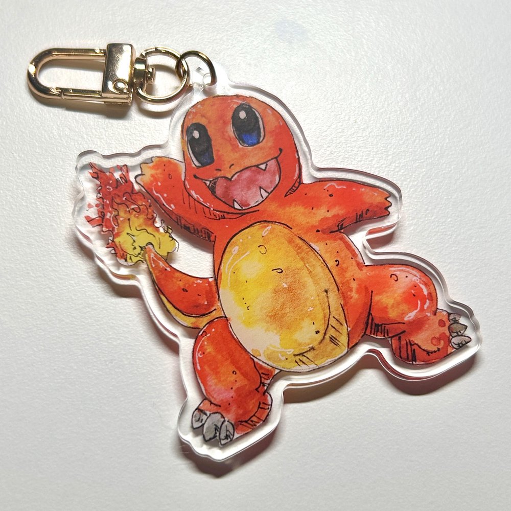 Orange Lizard Keychain