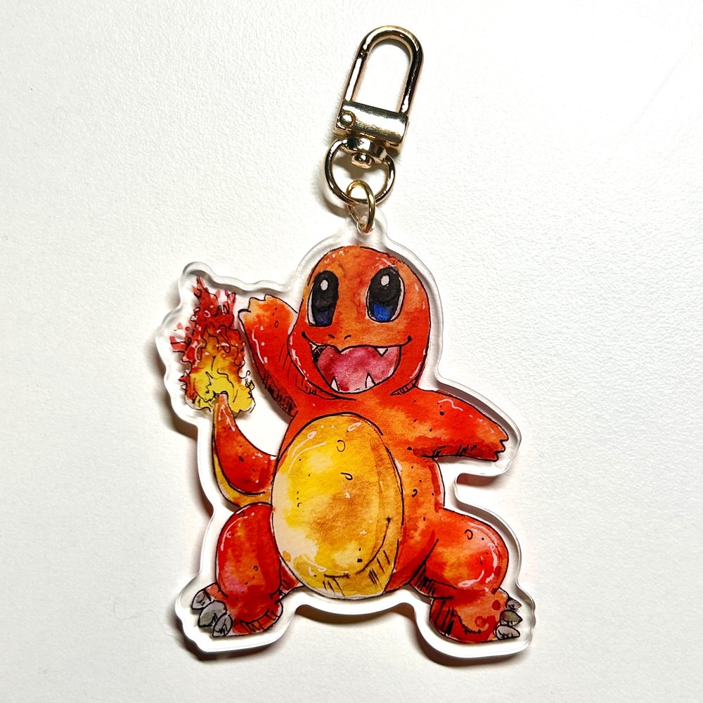 Orange Lizard Keychain