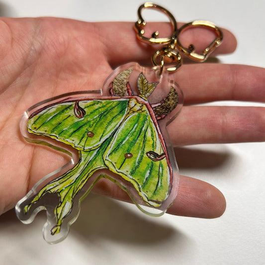 Luna Moth Keychain