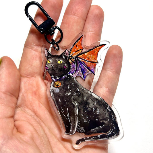 Black Cat Dragon Keychain