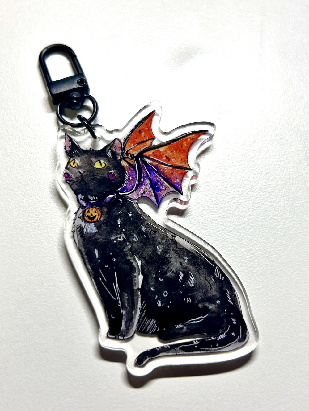 Black Cat Dragon Keychain