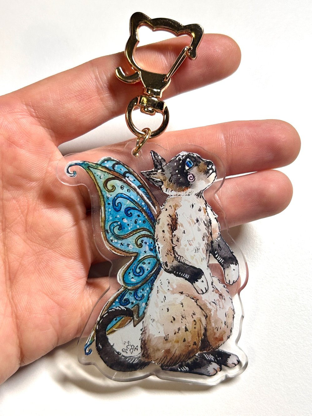 Siamese Cat Fairy Keychain