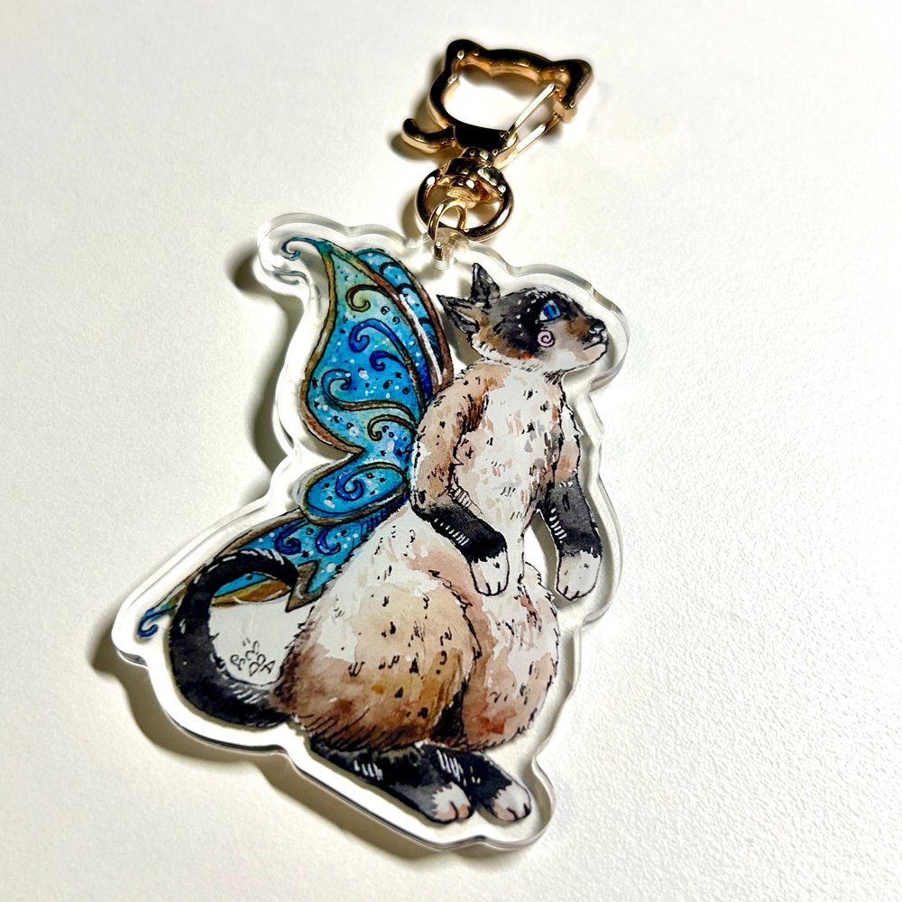 Siamese Cat Fairy Keychain