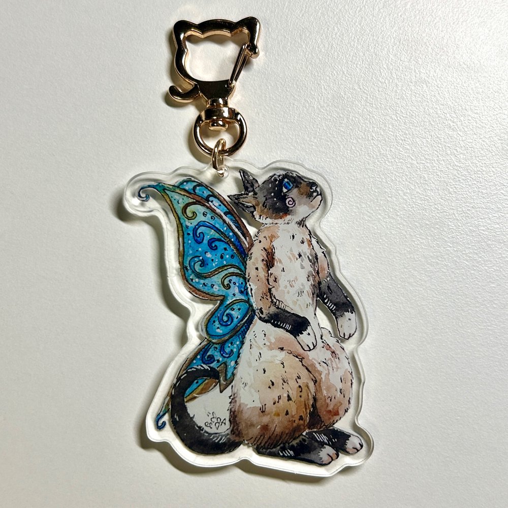 Siamese Cat Fairy Keychain