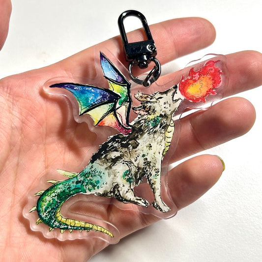 Wolf Dragon Keychain