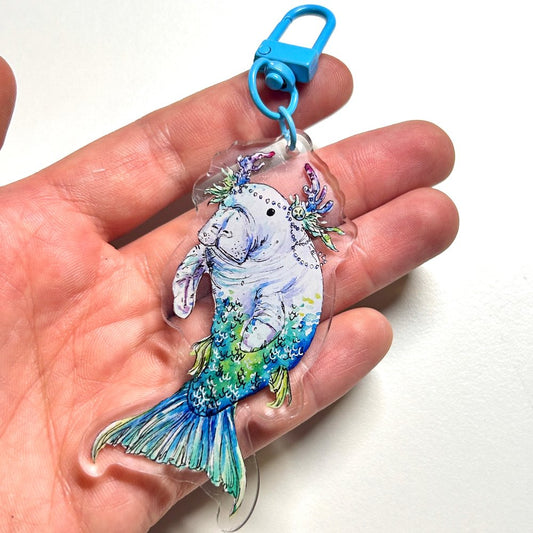 Manatee Mermaid Keychain