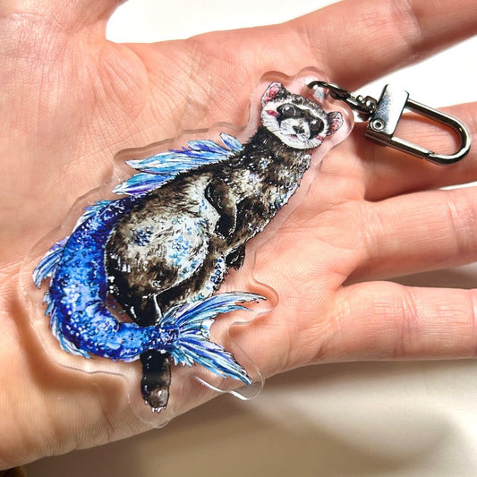 Ferret Mermaid Keychain