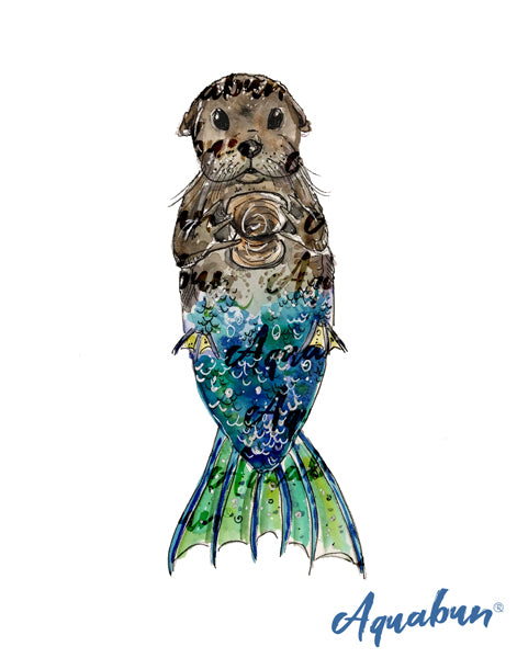 Otter Mermaid Print