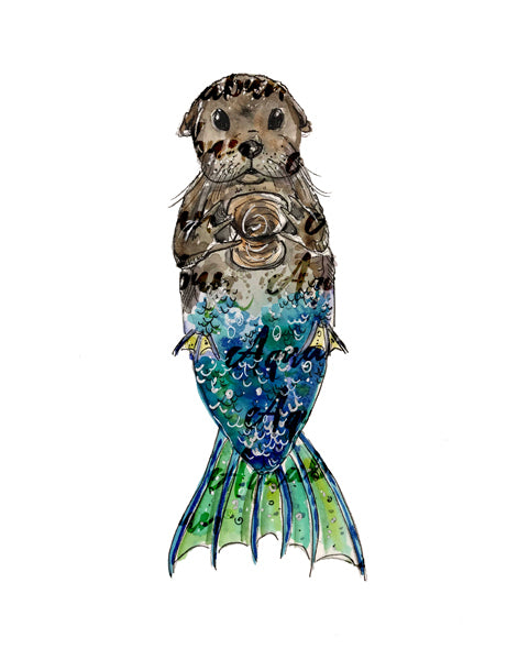 Otter Mermaid Print