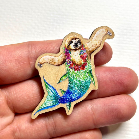 Sloth Mermaid Pin
