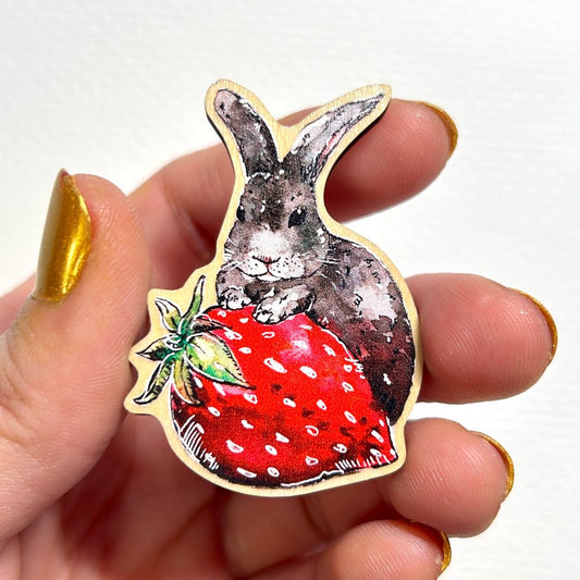 Strawberry Bunny Magnet