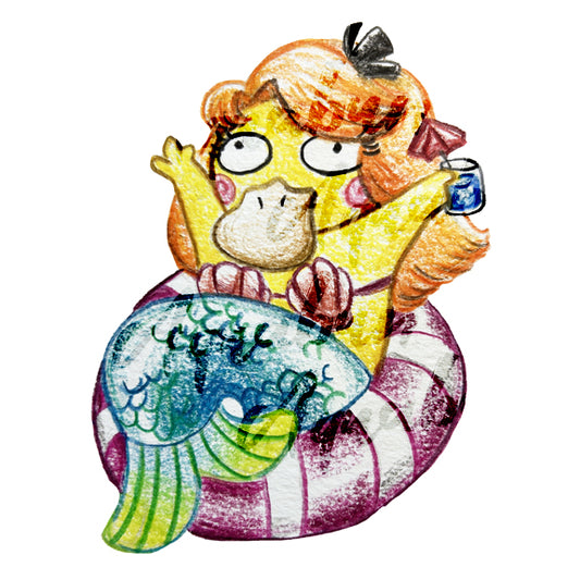 Psychic Duck Mermaid Print