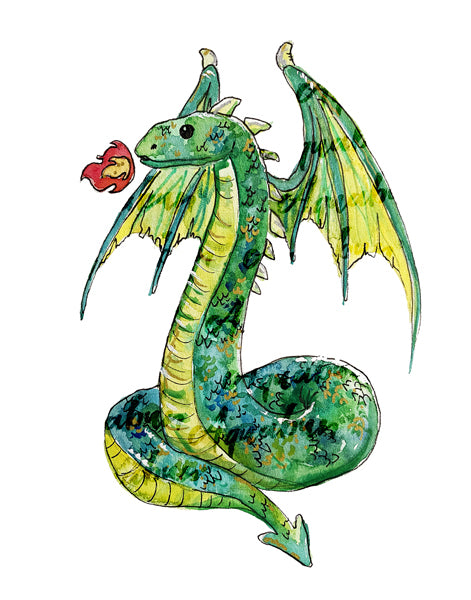 Snake Dragon Print