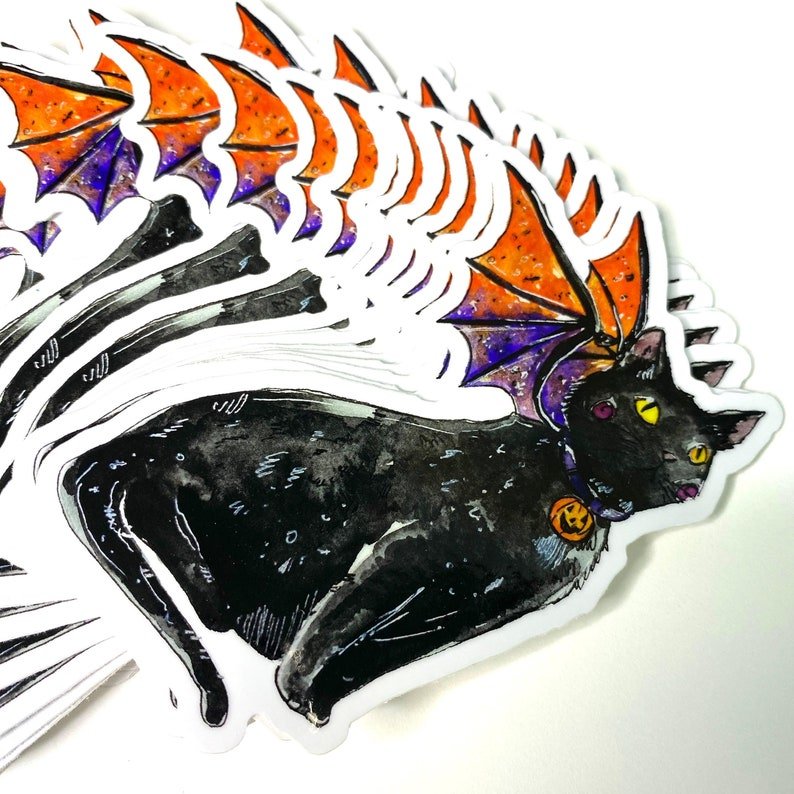 Halloween Cat Dragon Sticker