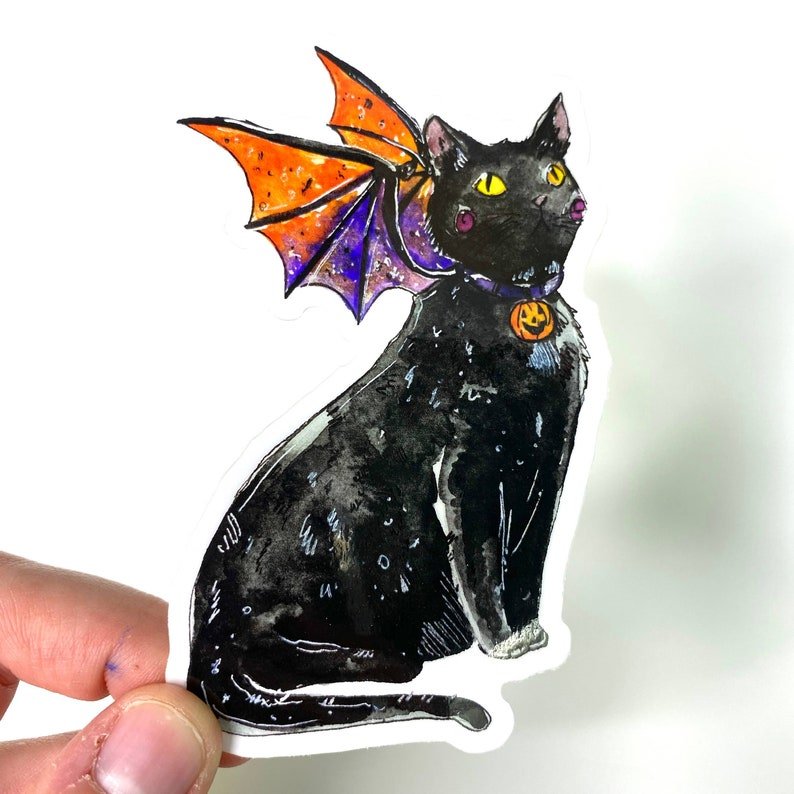 Halloween Cat Dragon Sticker